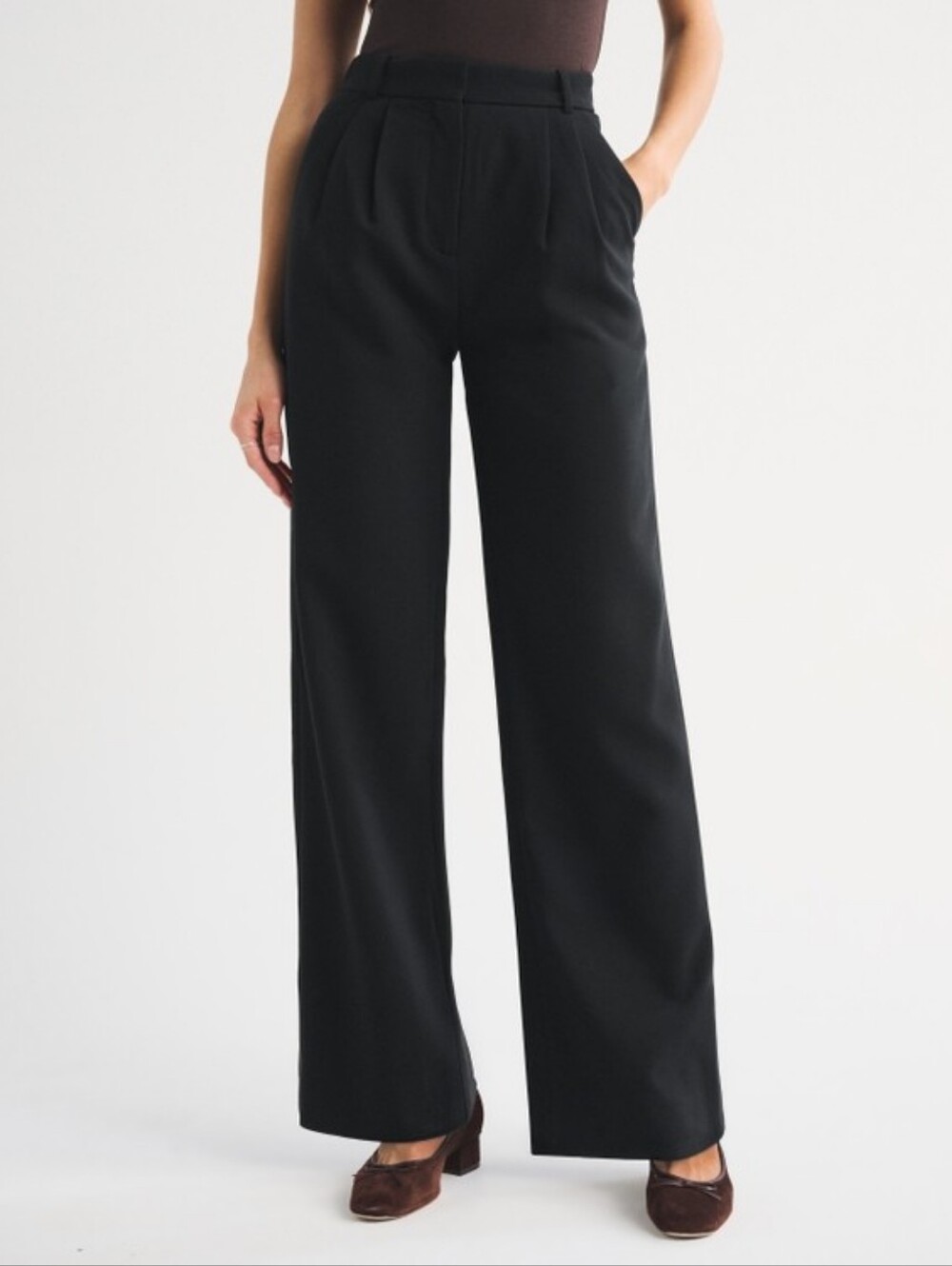 Abercrombie & Fitch Tailored Wide Leg Pants Size 27 Minimalist Office Chic